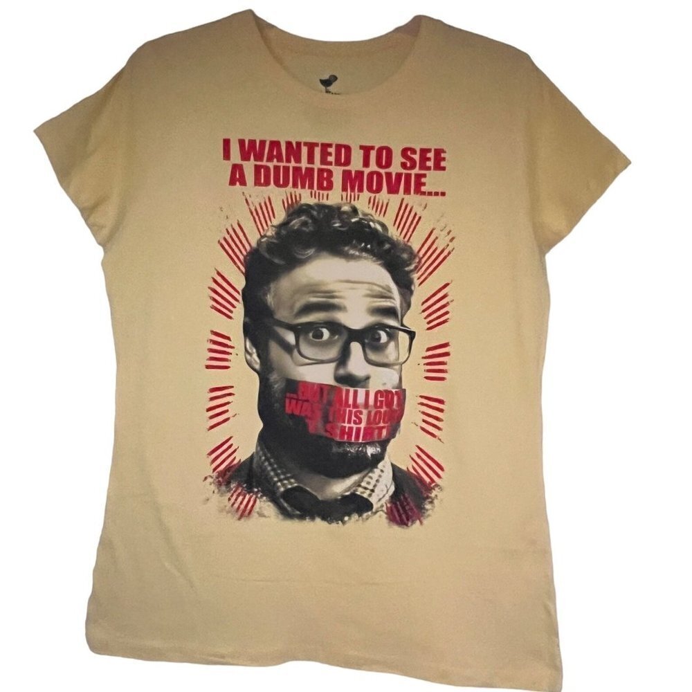 TeeFury Womens Yellow Graphic T-Shirt 2XL Stretch Cotton Movie The interview New
